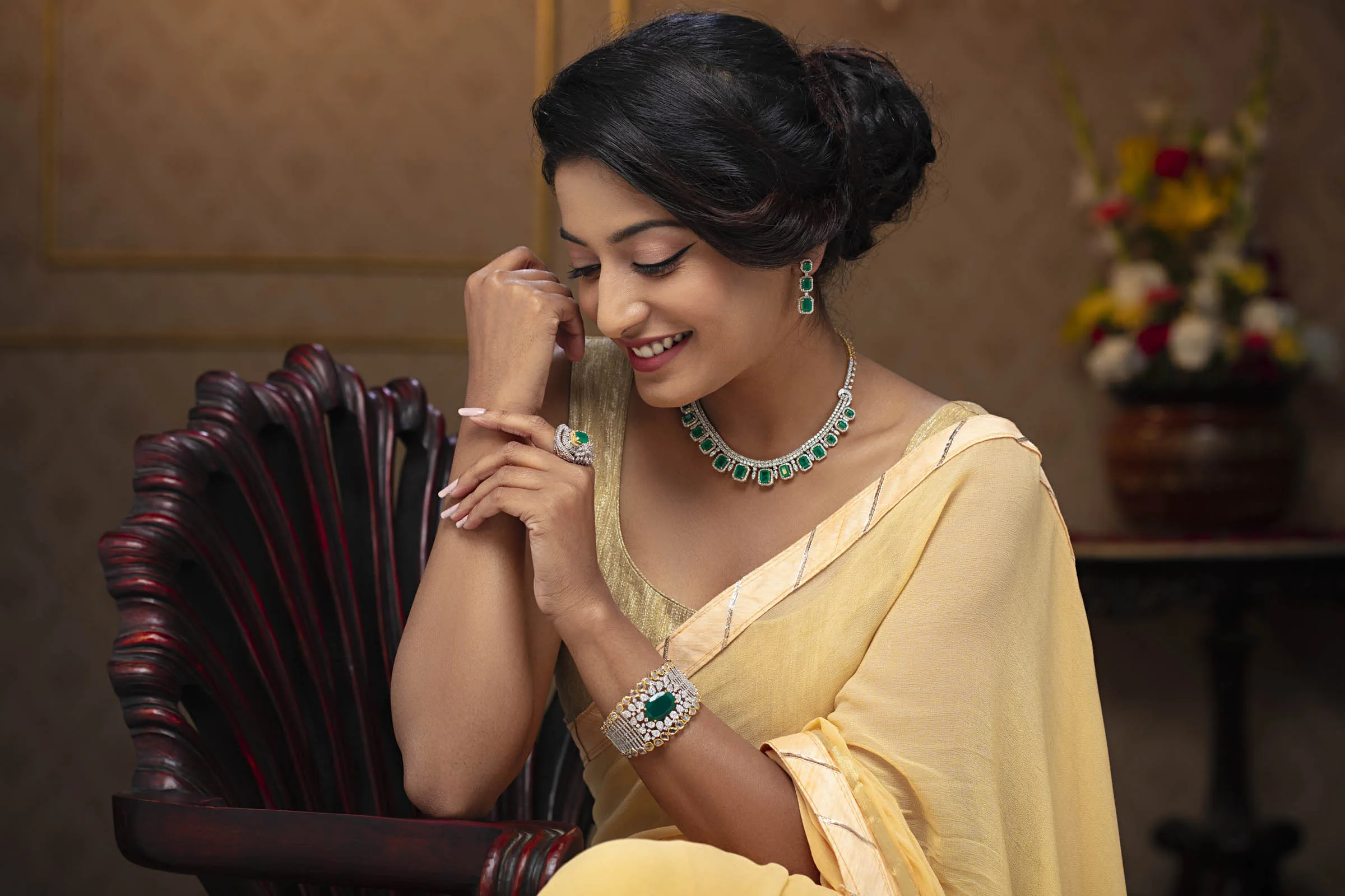 Indian woman wearing fine jewellery